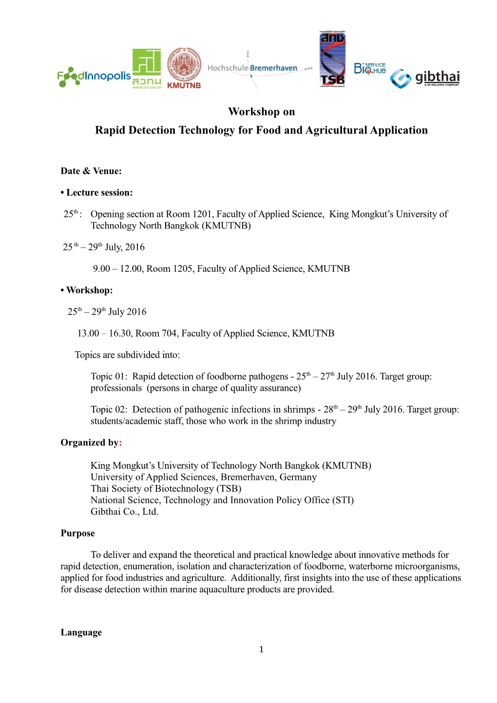 Rapid Detection Technology for Food and Agricultural Application