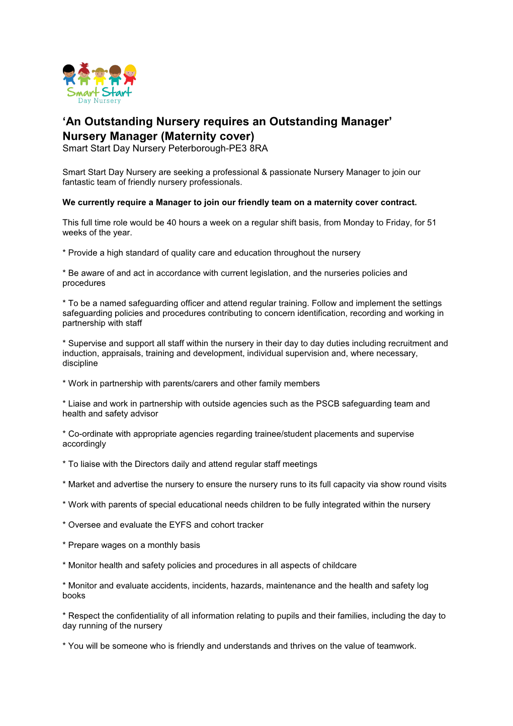 An Outstanding Nursery Requires an Outstanding Manager