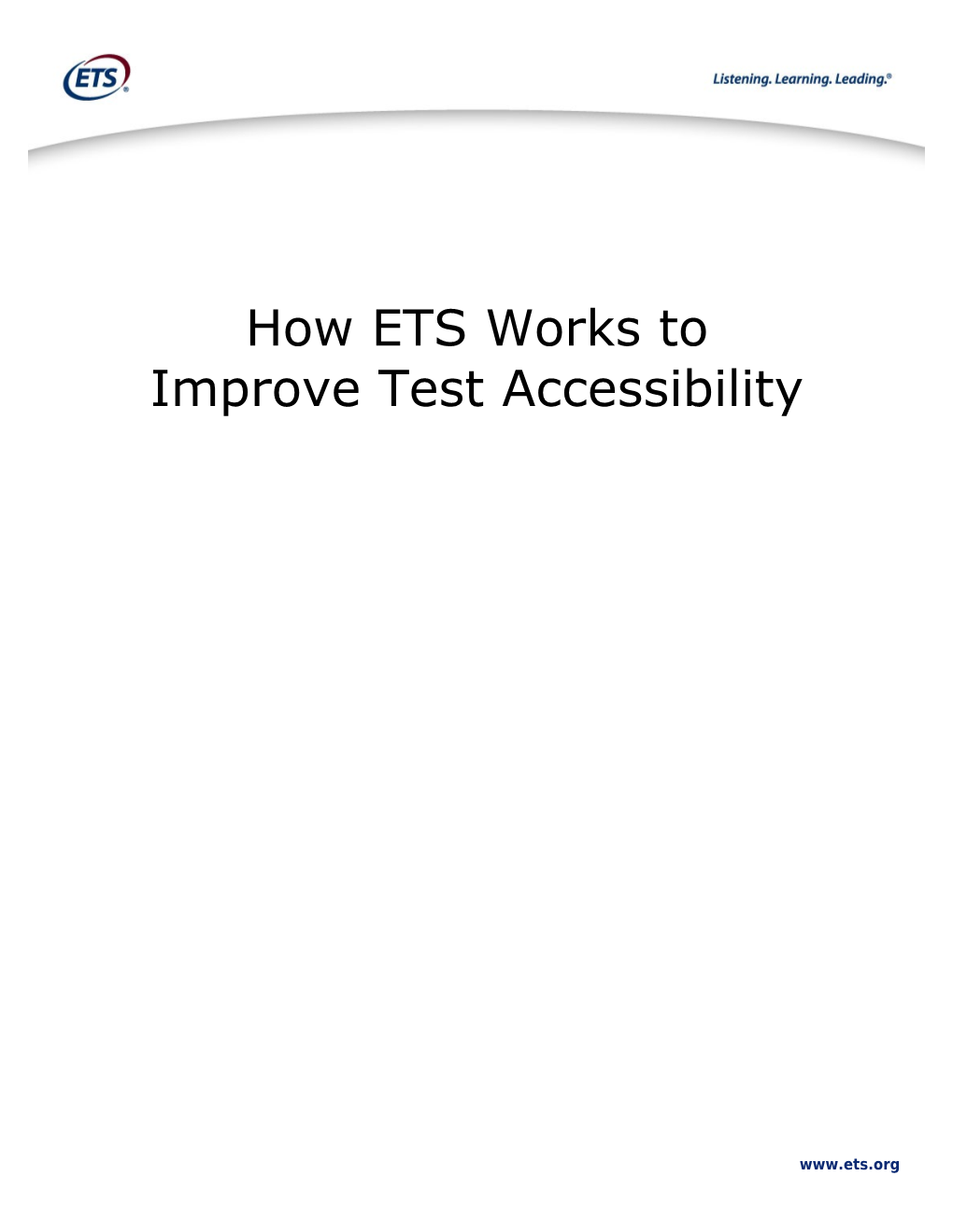 ETS Accessibility Guidelines