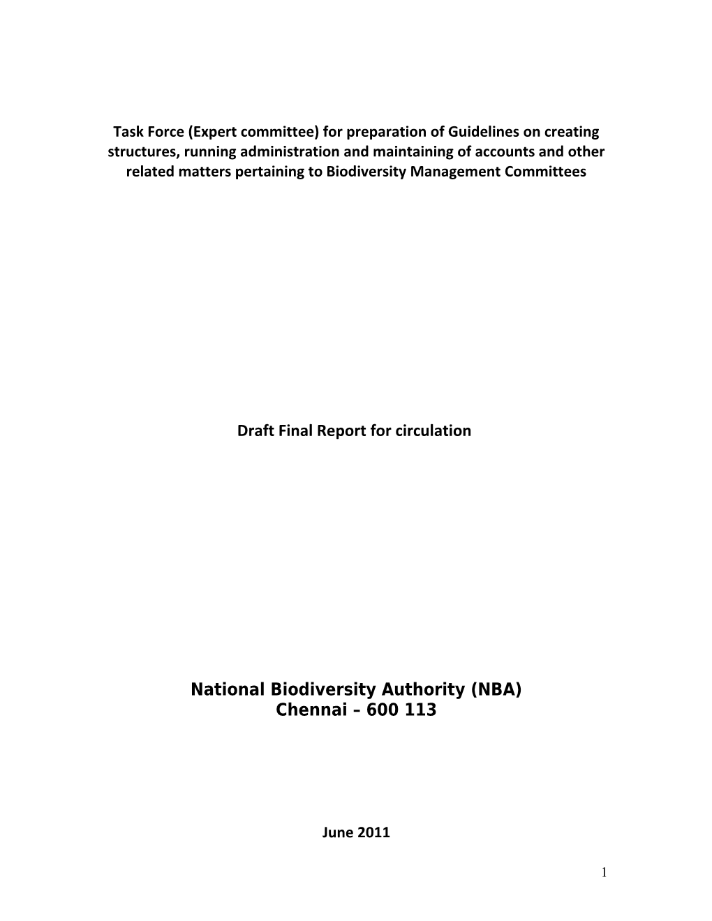 Draft for Circulation Dated 20 March 2011