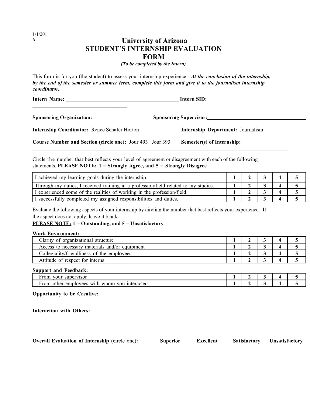 Student Sinternshipevaluationform