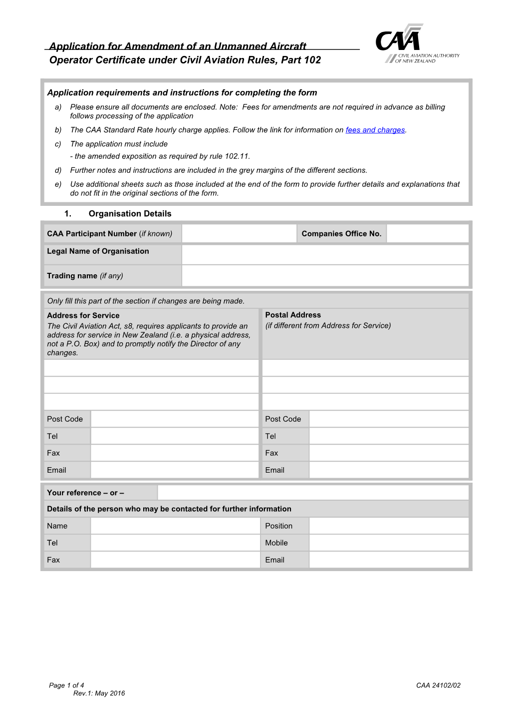 Operator Certificate Under Civil Aviation Rules, Part 102