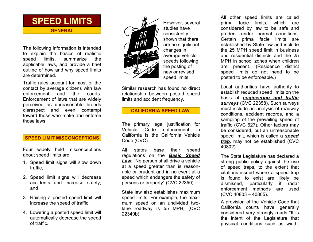 Four Widely Held Misconceptions About Speed Limits Are