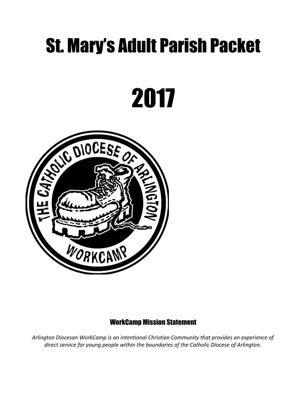 St. Mary S Adult Parish Packet