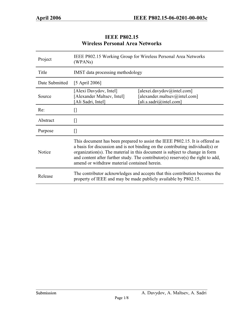 IMST Data Processing Methodology