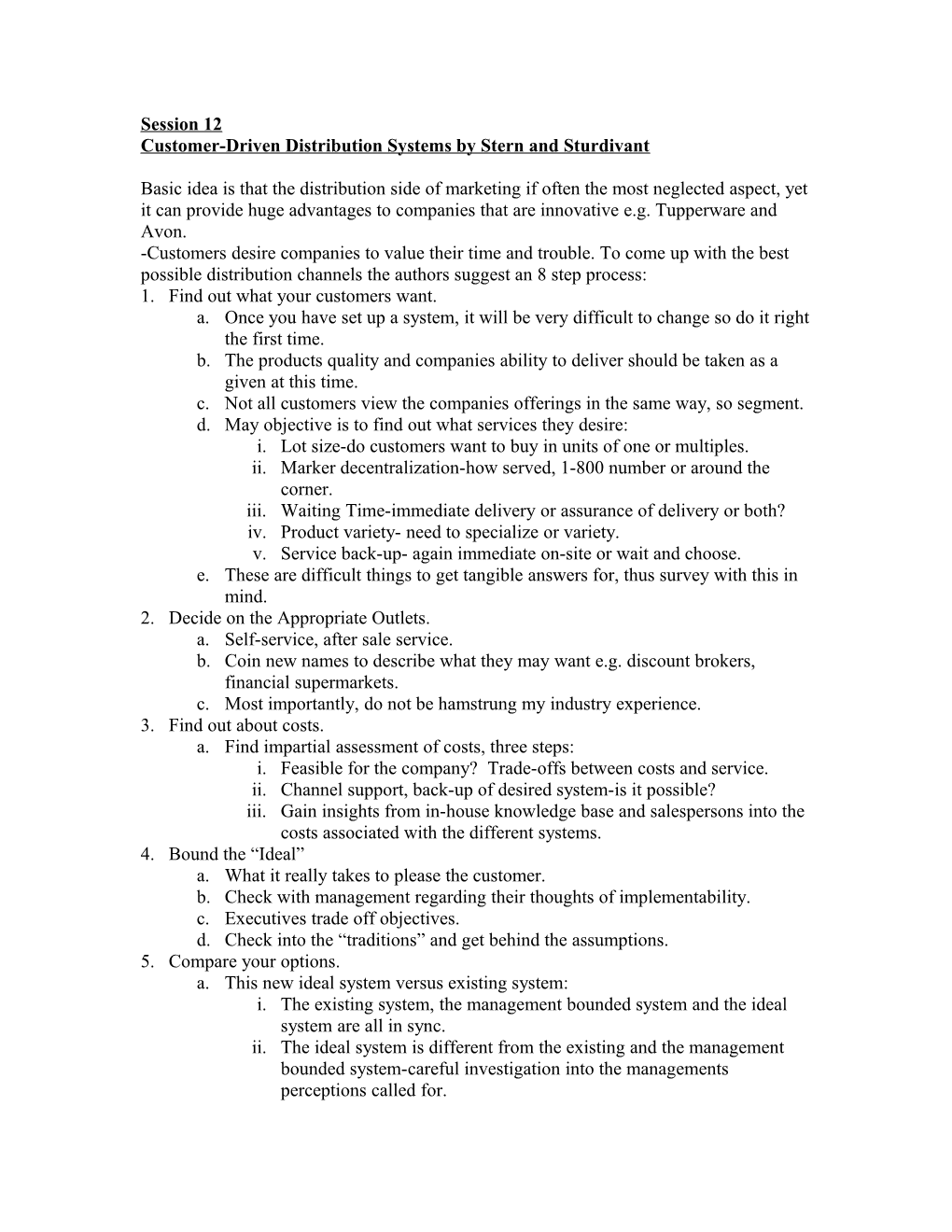 Customer-Driven Distribution Systems by Stern and Sturdivant