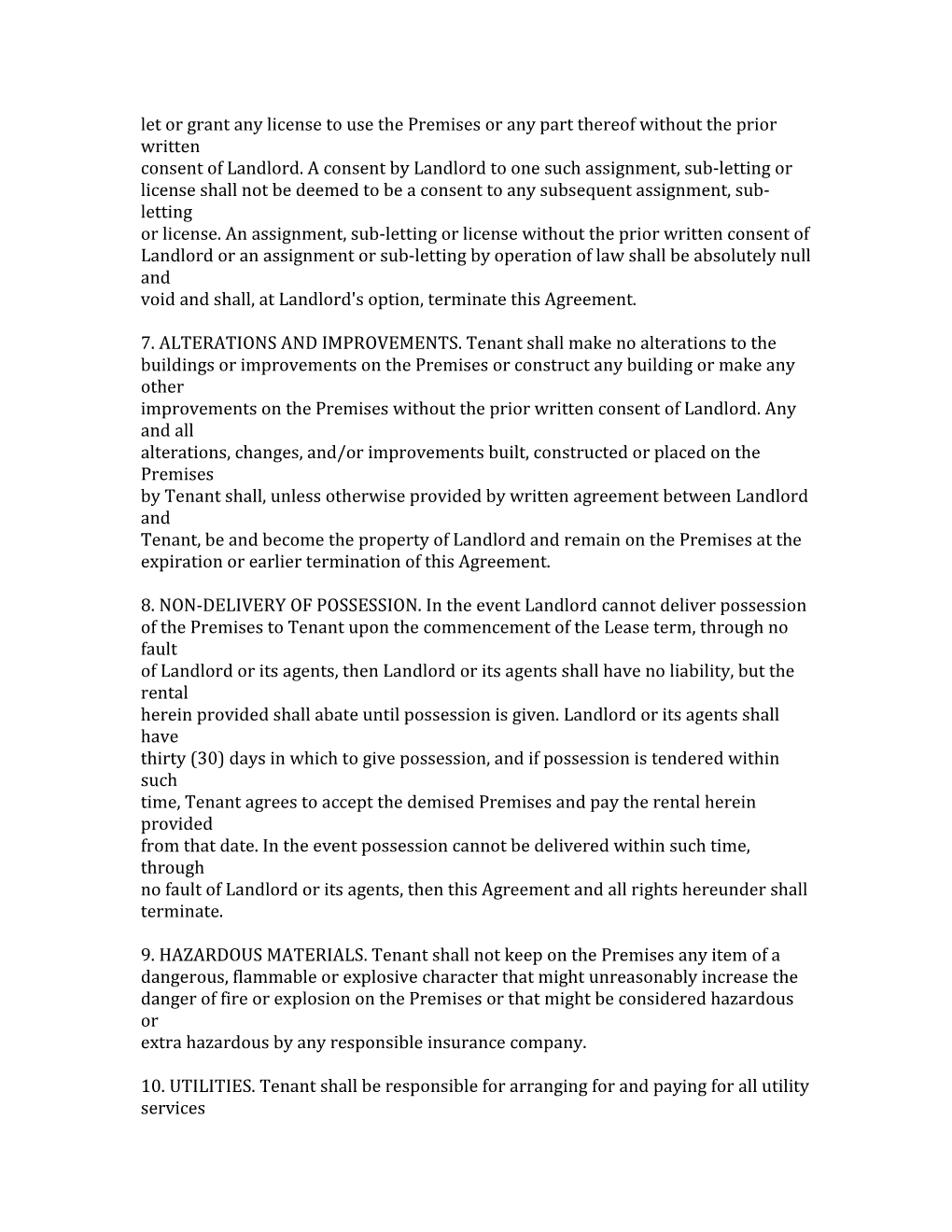 New Hampshire Residential Lease Agreement
