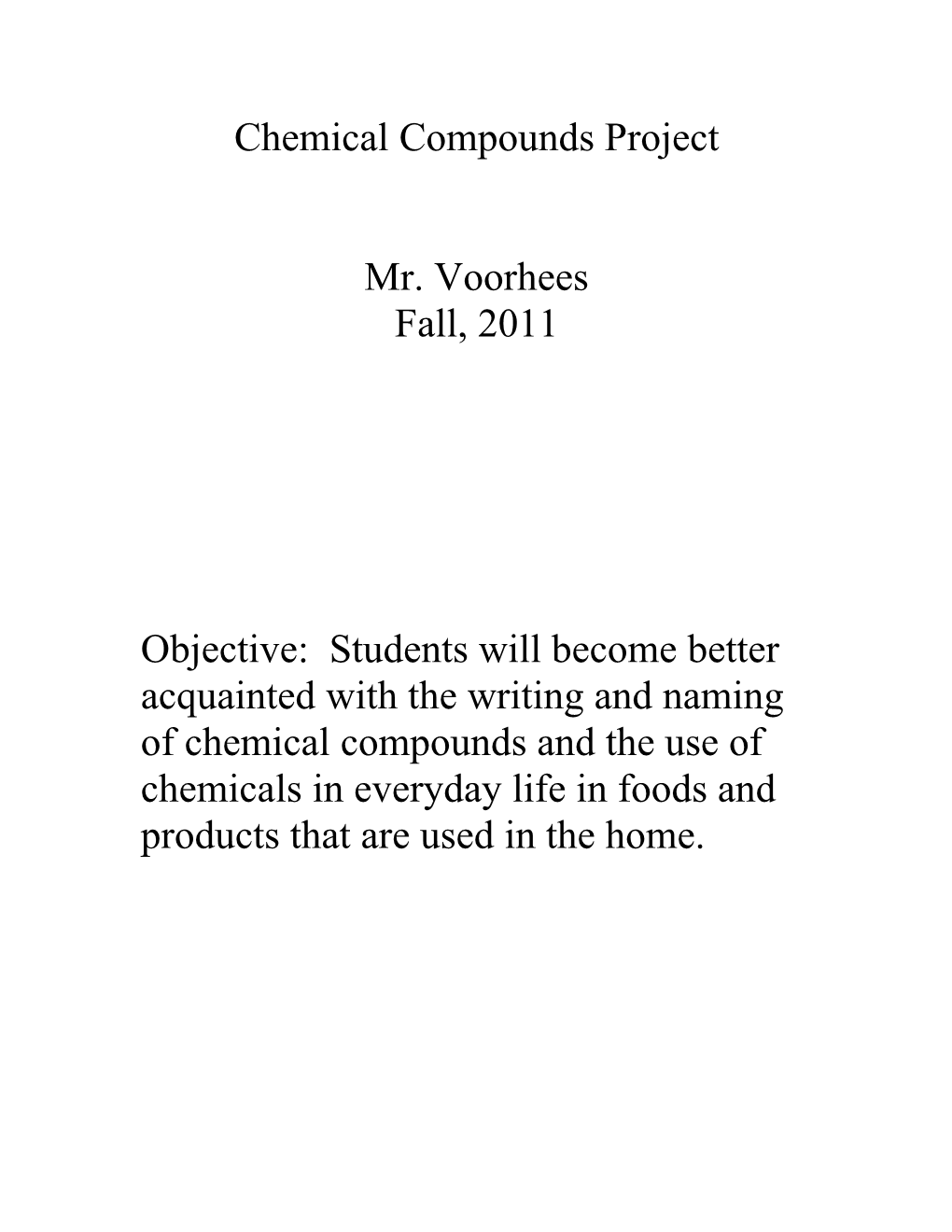 Chemical Compounds Project
