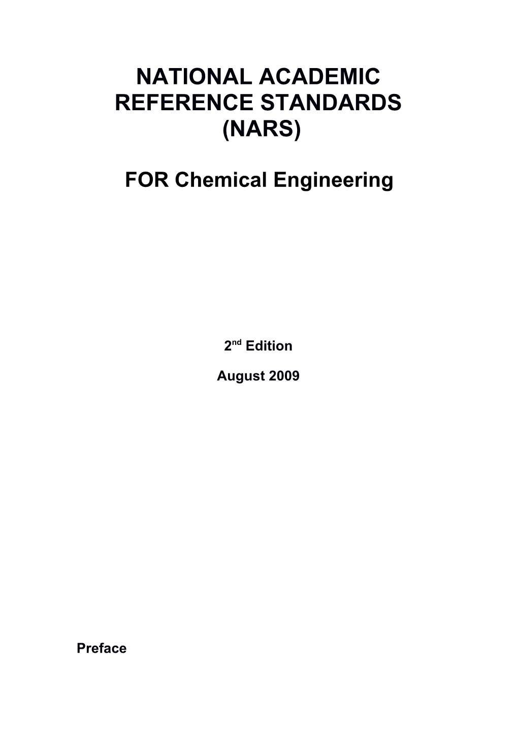 National Academic Reference Standards