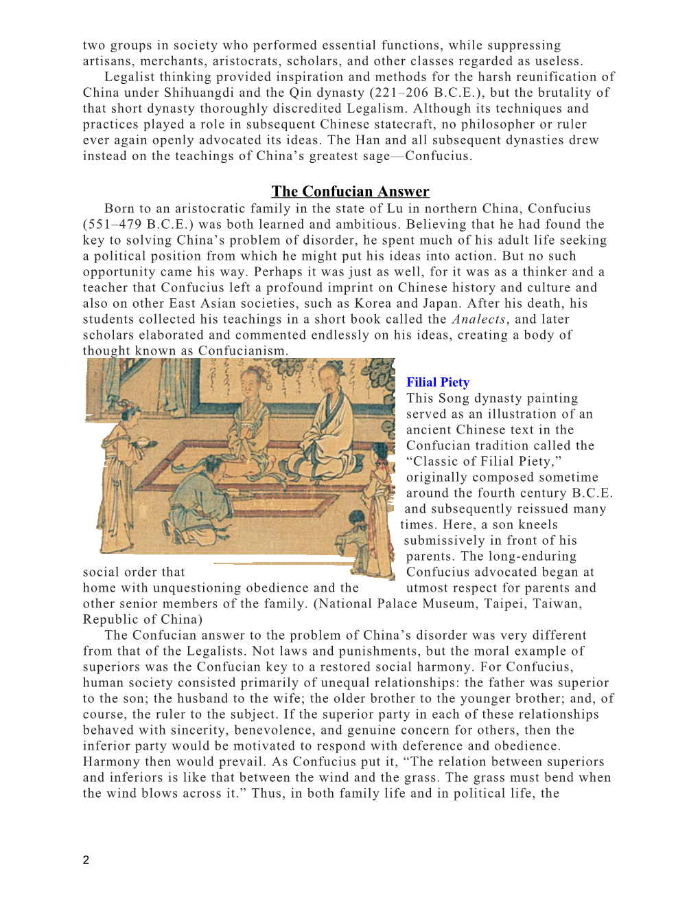 Whap Chapter 2: China and the Search for Order