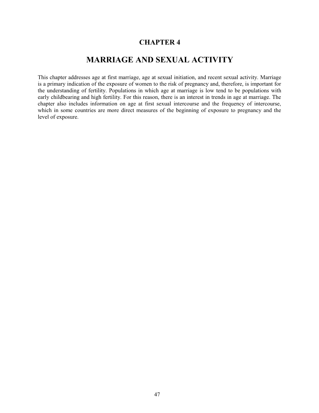 Marriage and Sexual Activity