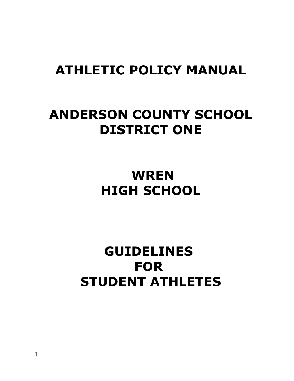 Athletic Policy Manual