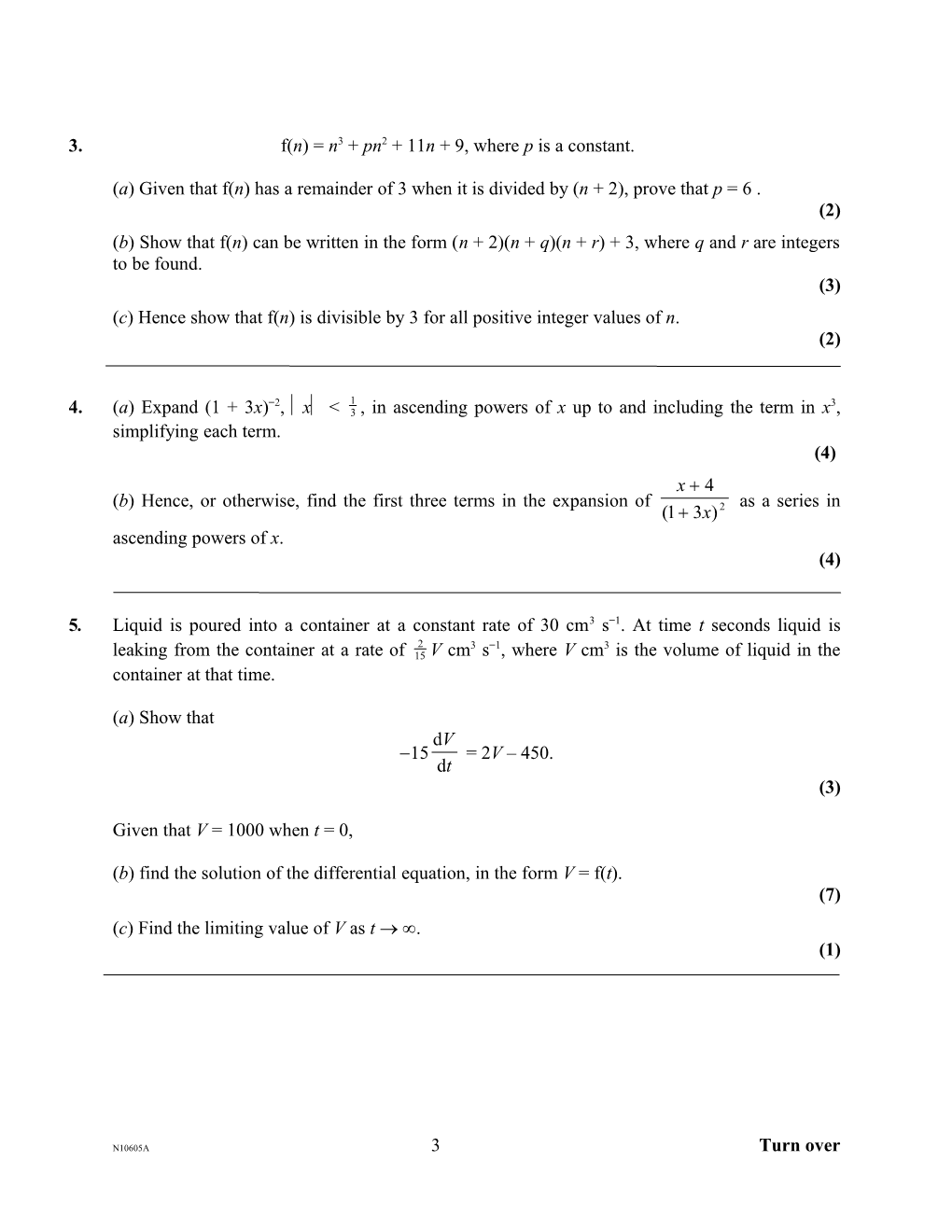 January 2003 - 6673 Pure P3 - Question Paper