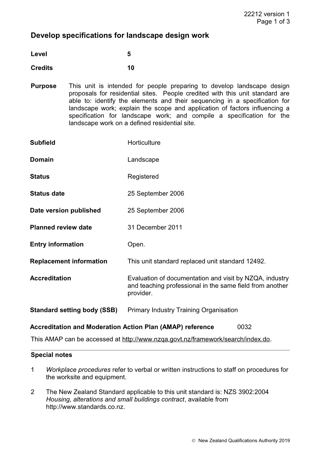 Develop Specifications for Landscape Design Work