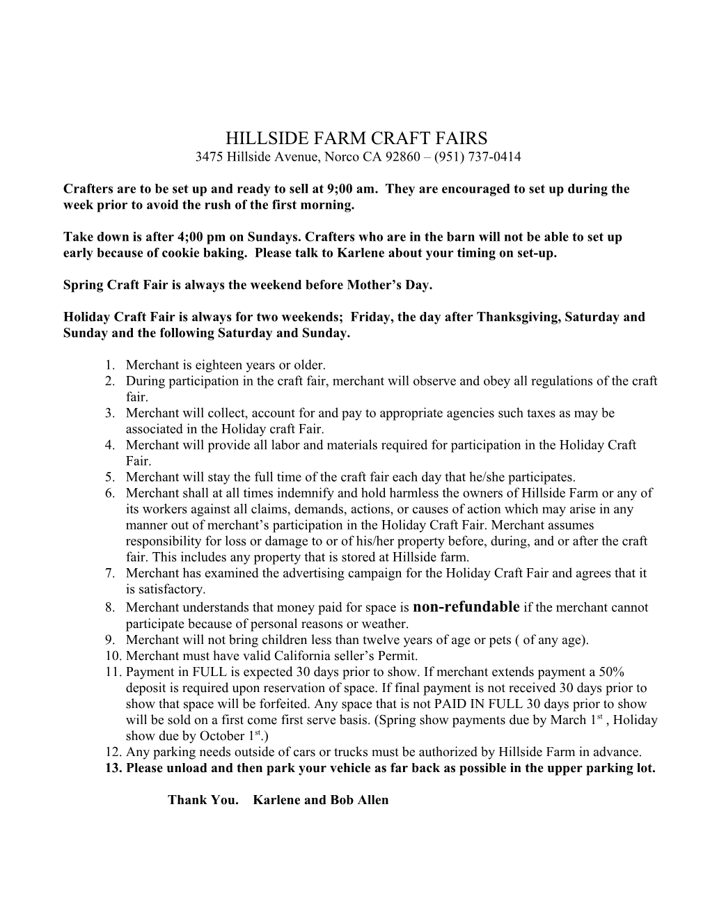 Hillside Farm Craft Fairs