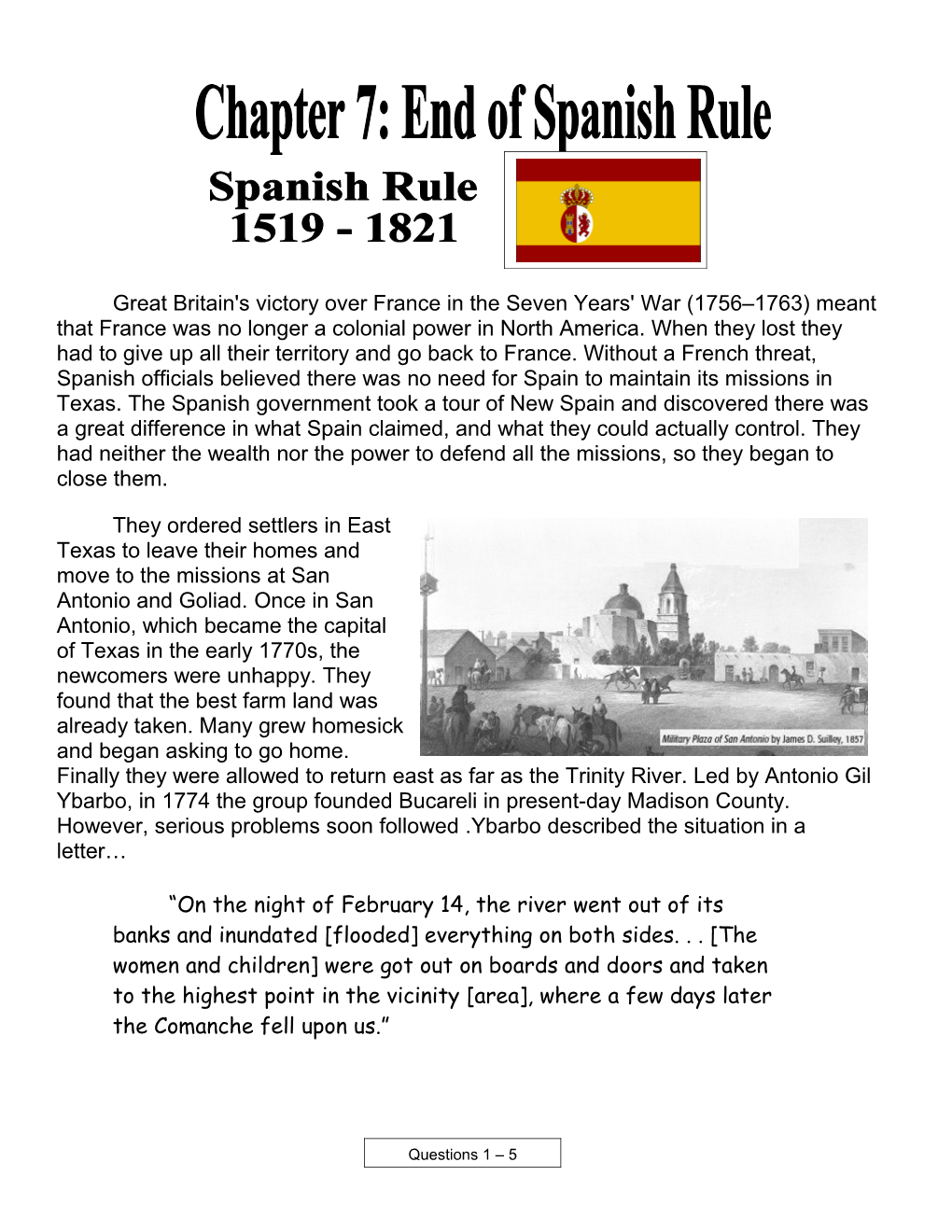Chapter 6: End of Spanish Rule