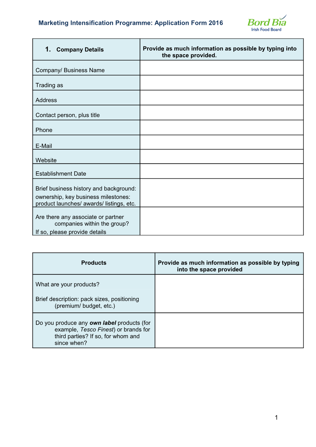 MIP - Application Form