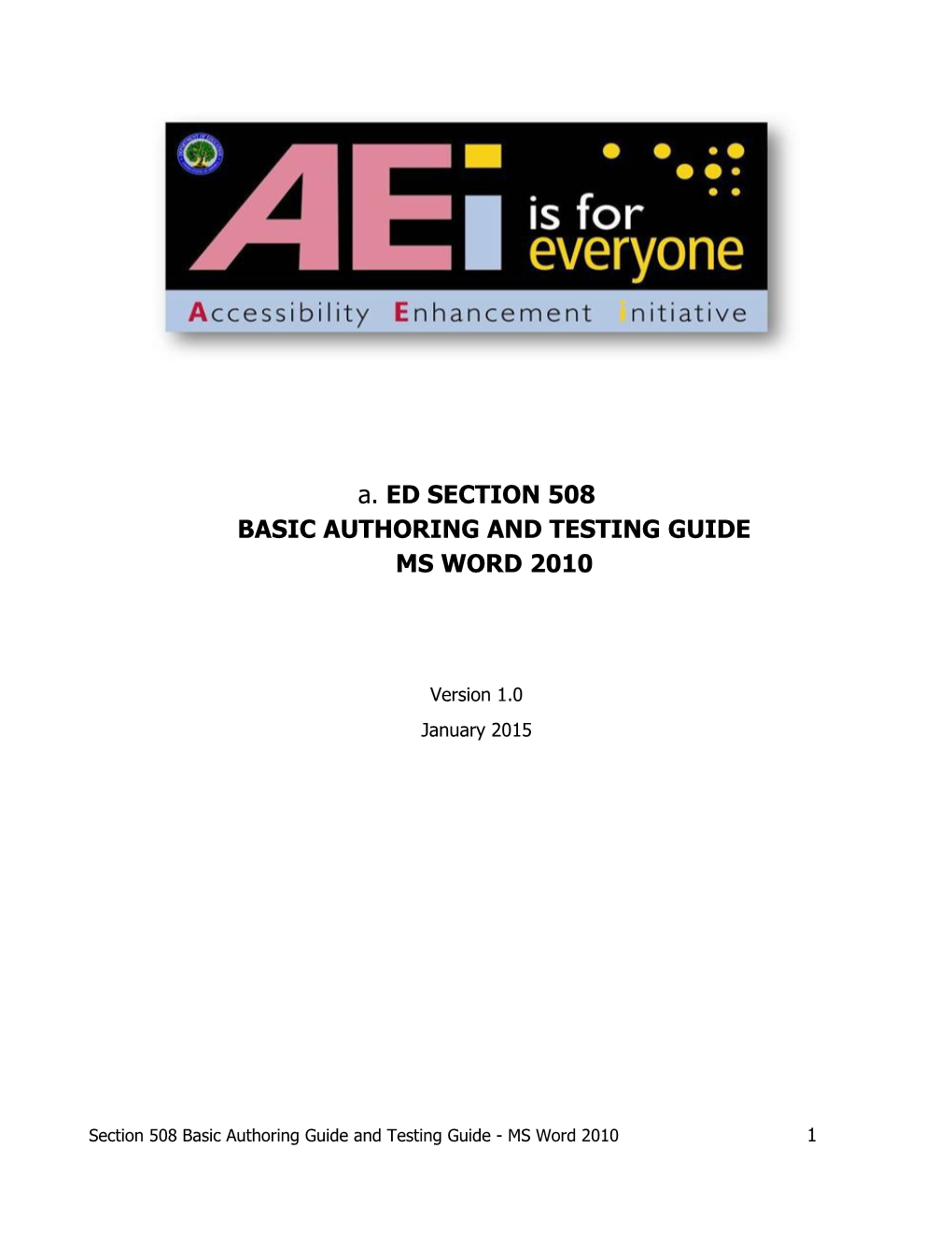 Ed Section 508 Basic Authoring and Testing Guidems Word 2010