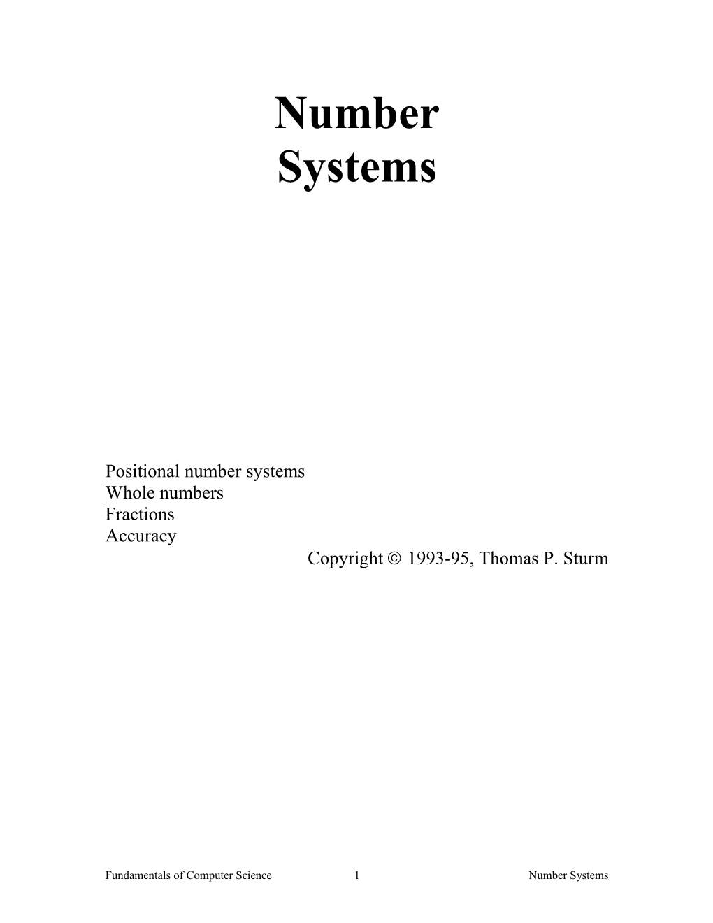 Positional Number Systems
