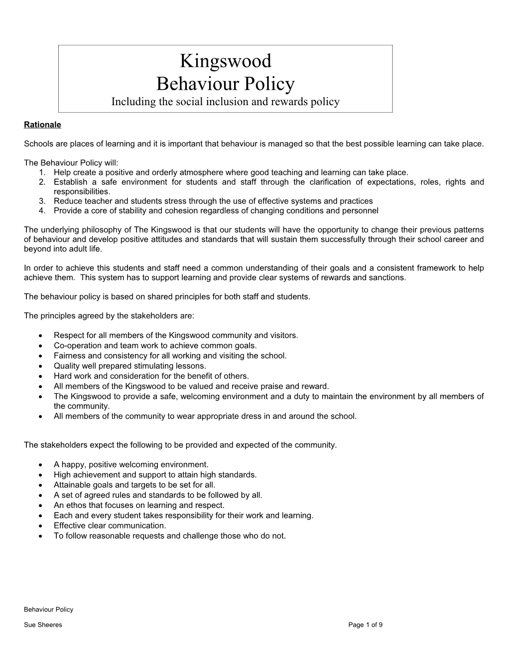 The Behaviour Policy Will