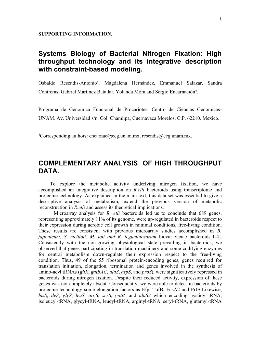 Systems Biology of Biological Nitrogen Fixation: High Throughput Technology As a Guide