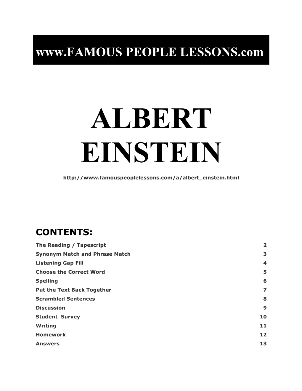 Famous People Lessons - Albert Einstein