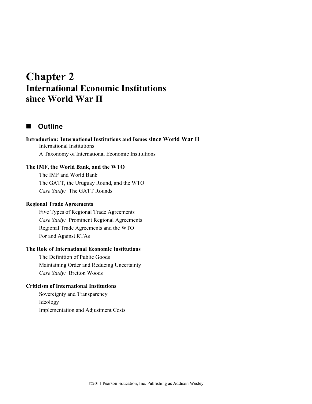Introduction:International Institutions and Issuessince World War II