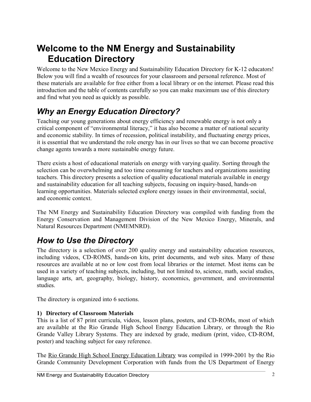 New Mexico Energy and Sustainability