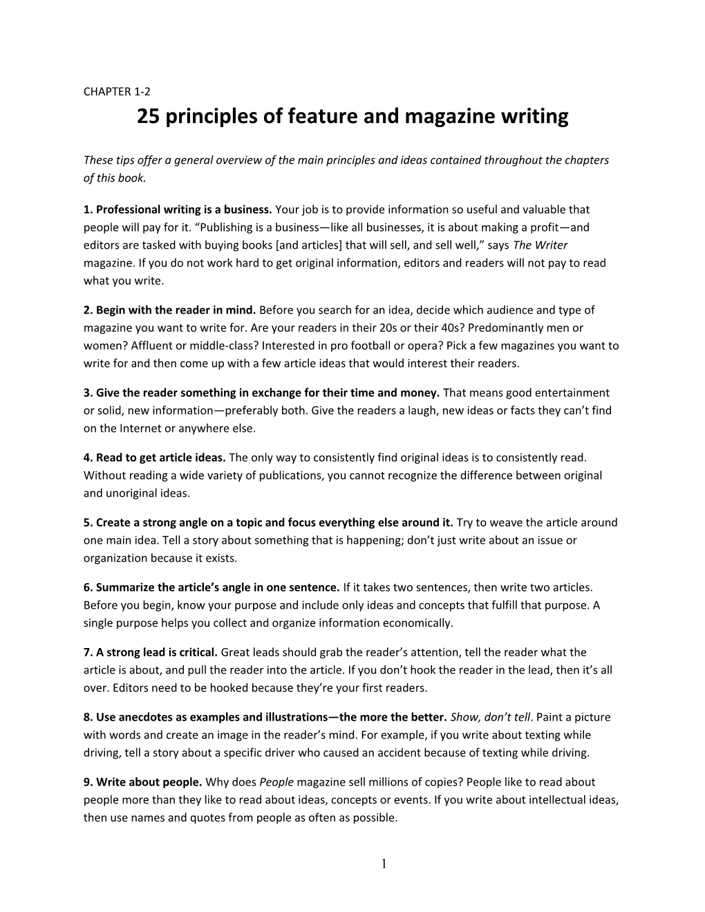 25 Rules of Magazine and Feature Writing
