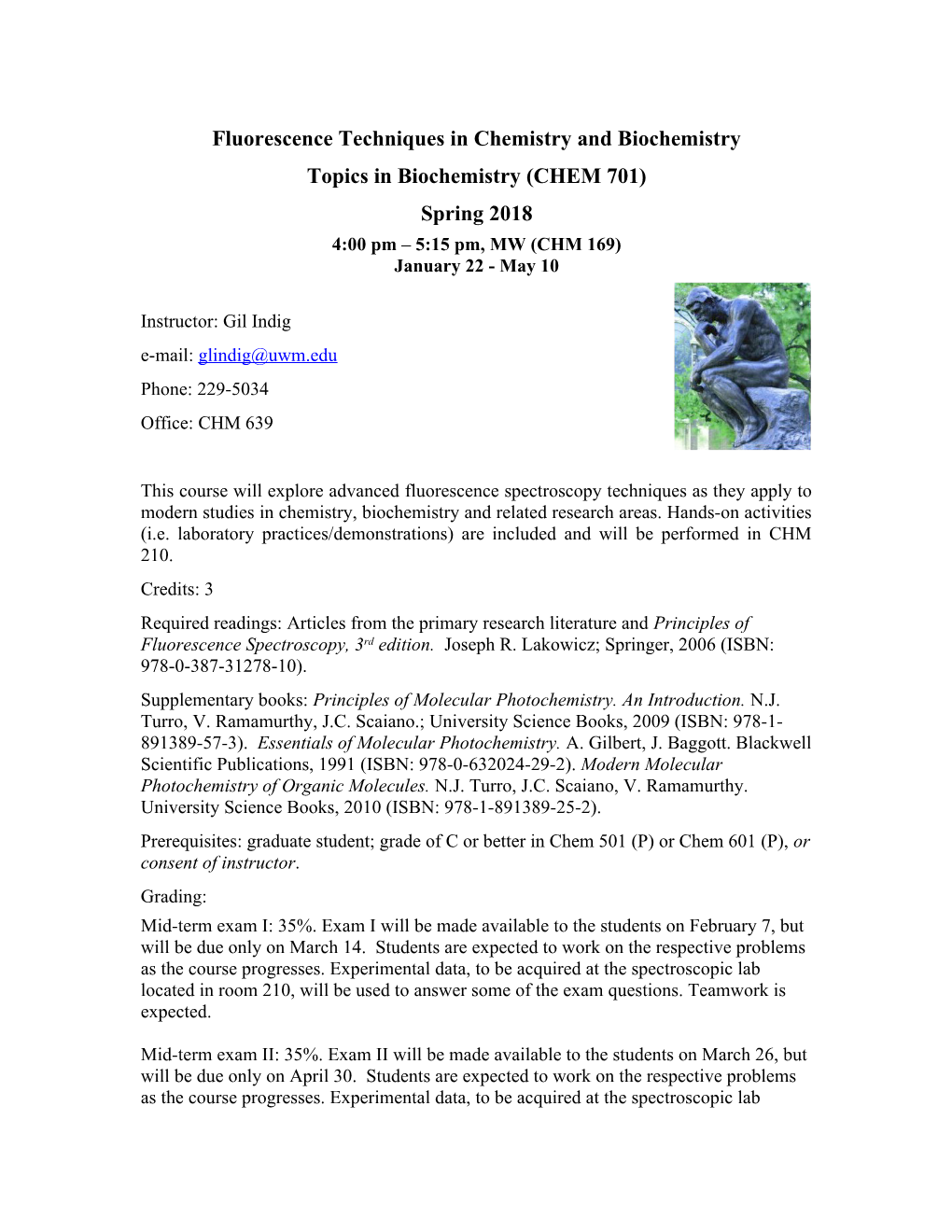 Fluorescence Techniques in Chemistry and Biochemistry