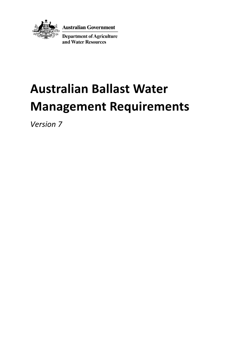 Australian Ballast Water Management Requirements Version 7 Lite