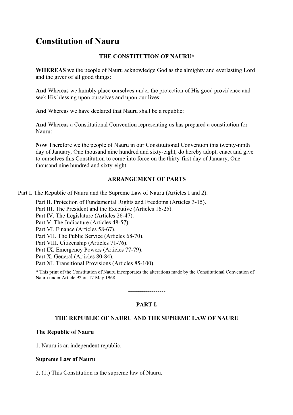 Constitution of Nauru