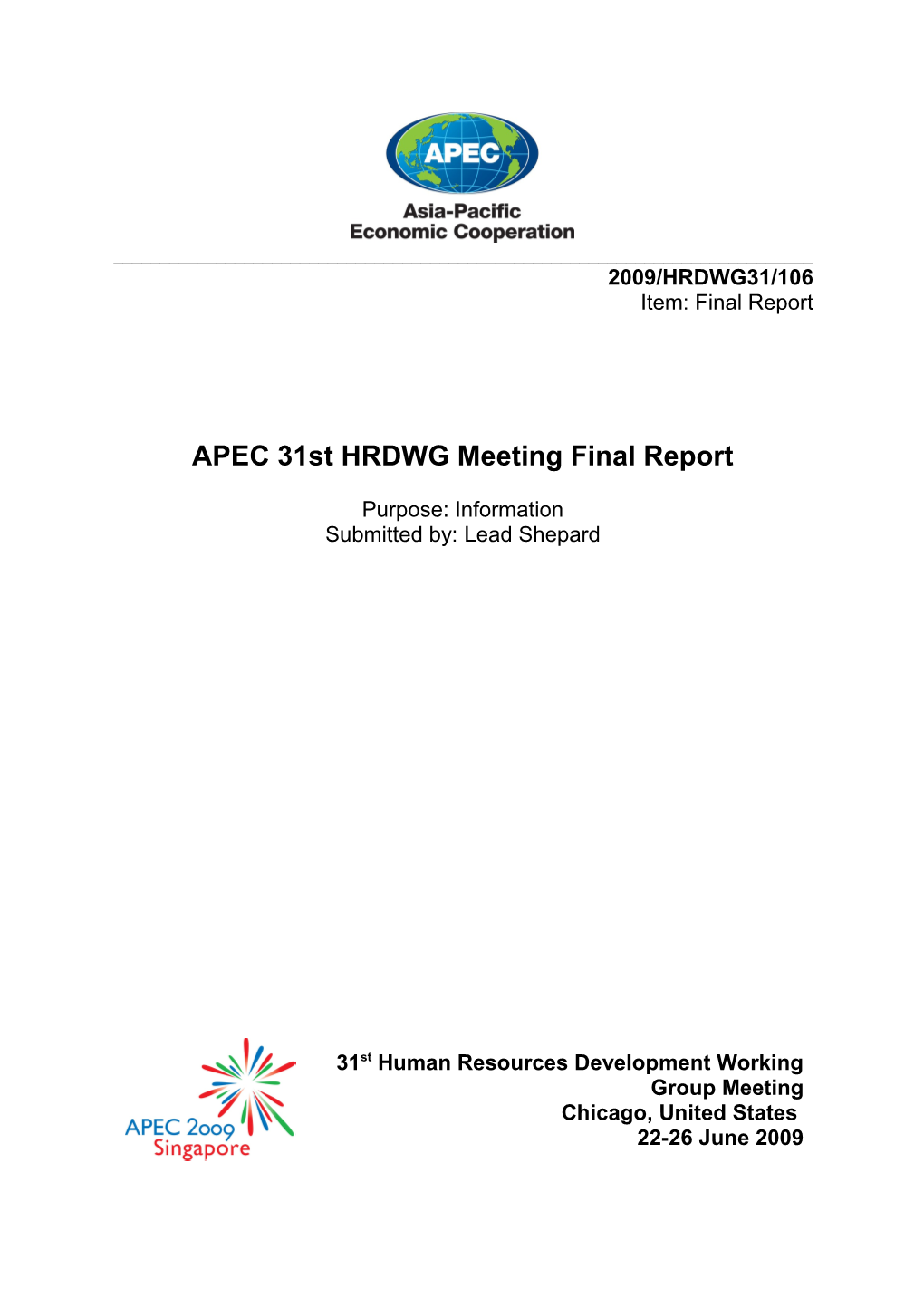 APEC Human Relations Development Working Group
