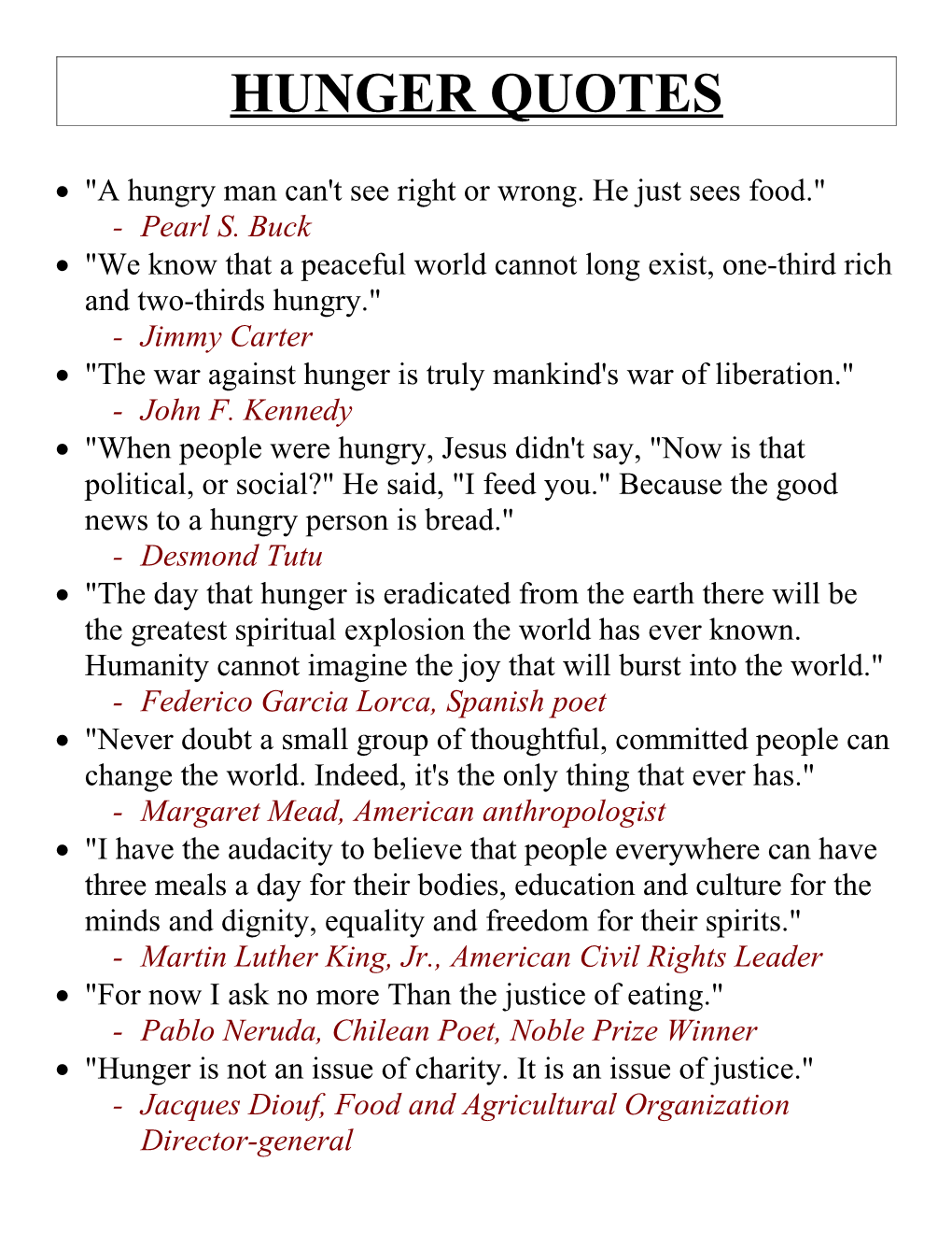 Hunger Quotes