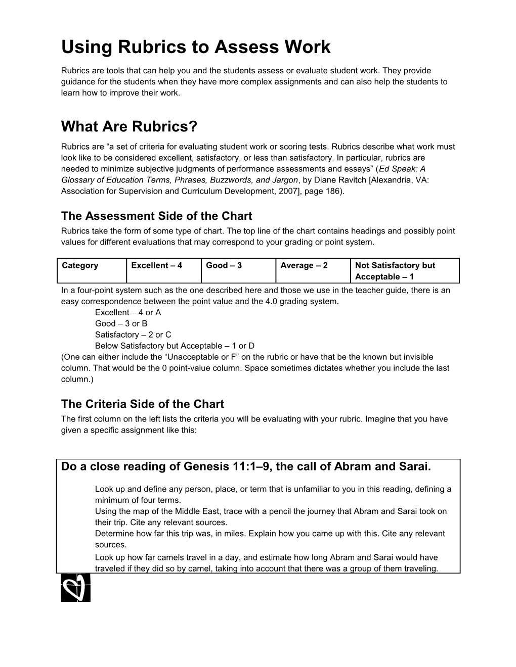 Using Rubrics to Assess Work