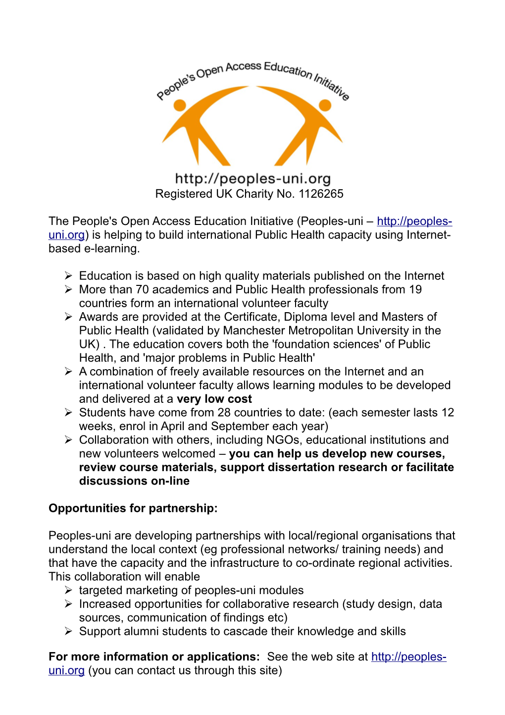 Registered UK Charity No