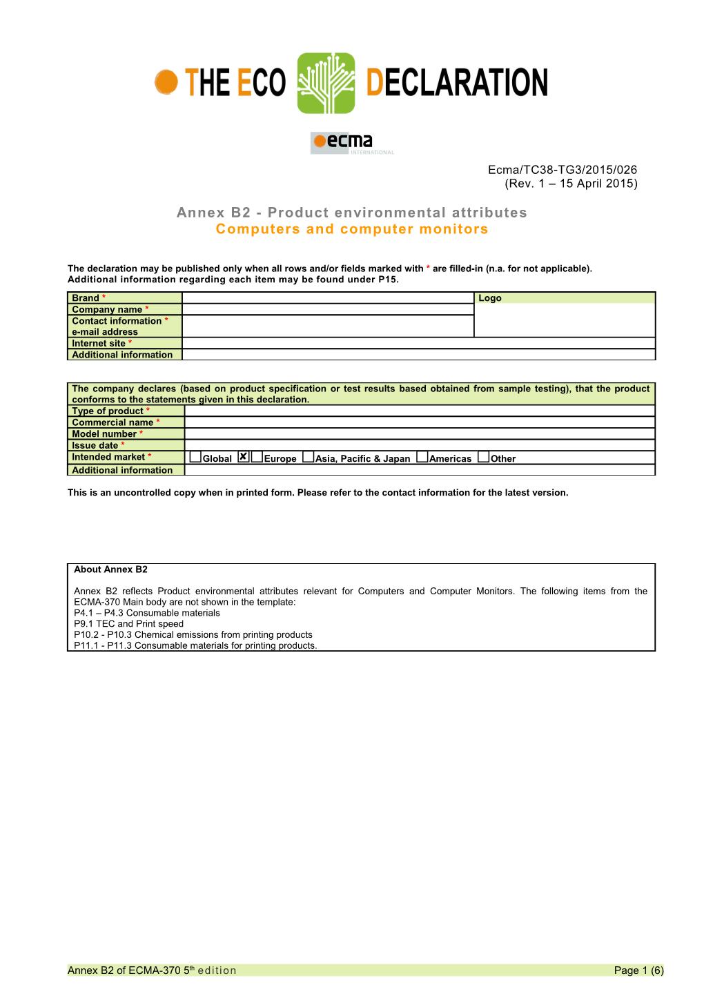 ECMA-370 5Th Edition - Annex B2 (Final Version) (Rev. 1)