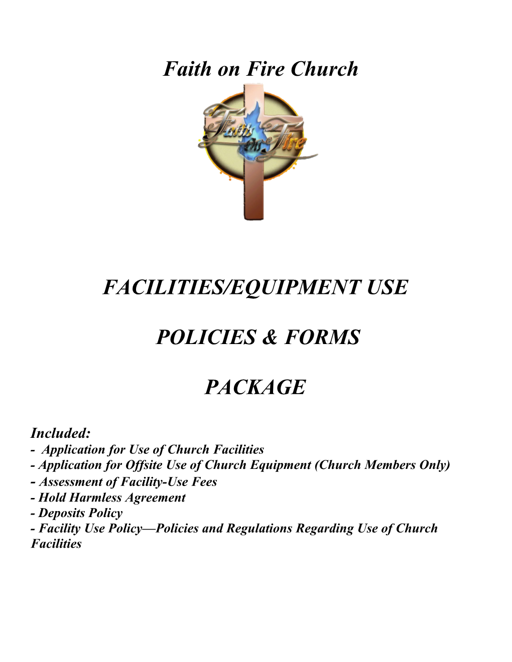 Application for Use of Church Facilities