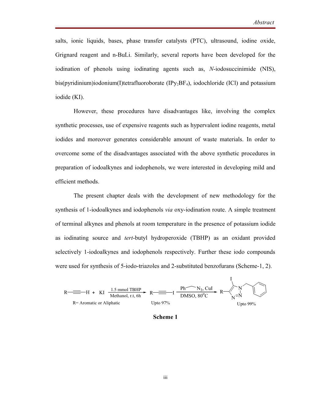 Electrophilic Iodination of Electron Rich Aromatics and Alkynes Their Application in The