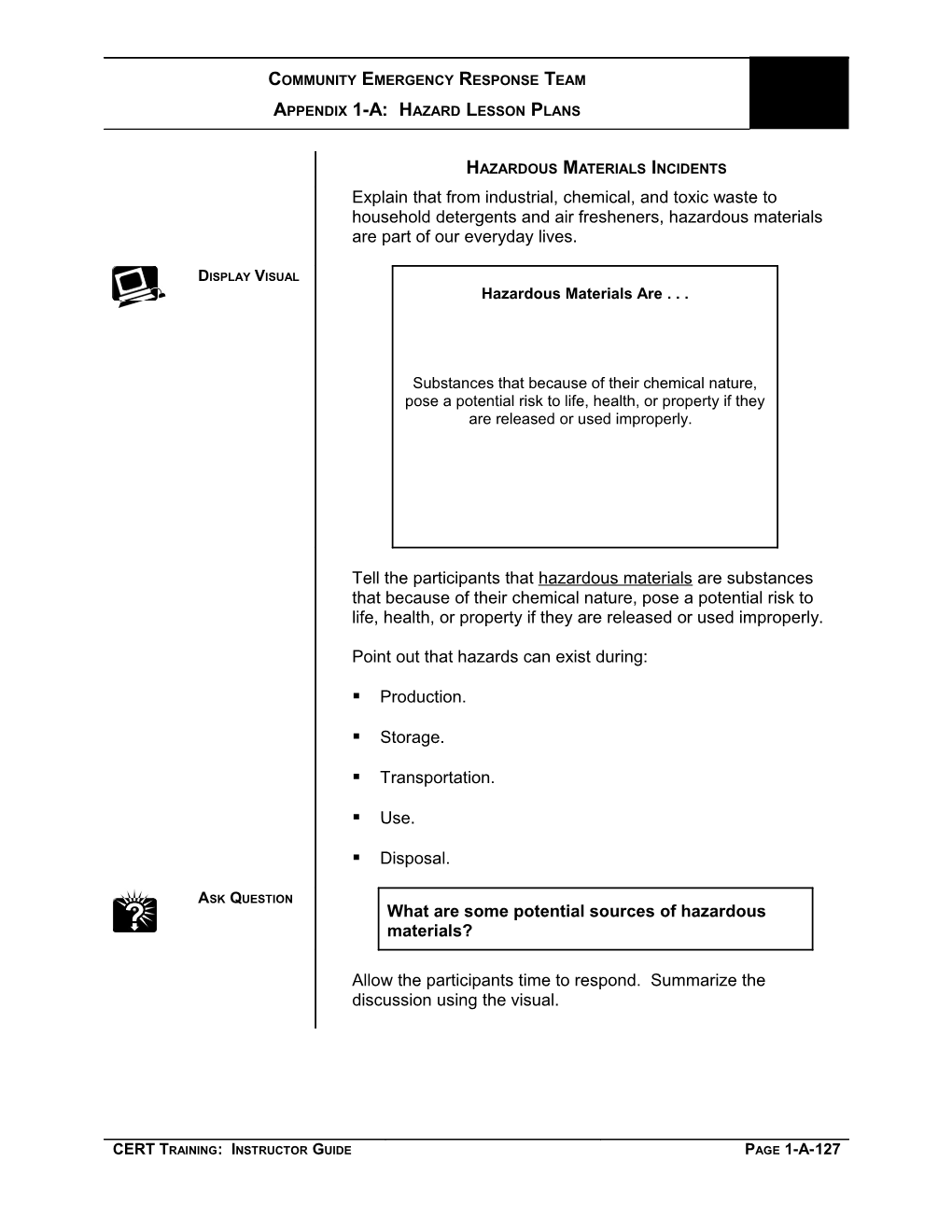 Hazardous Materials Incidents (Continued)