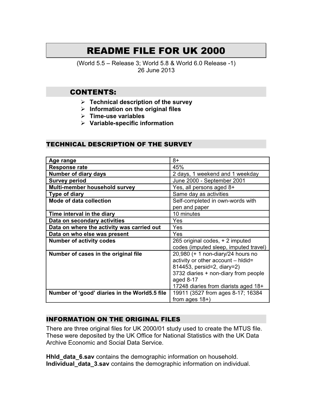 Readme File for UK 2000-01