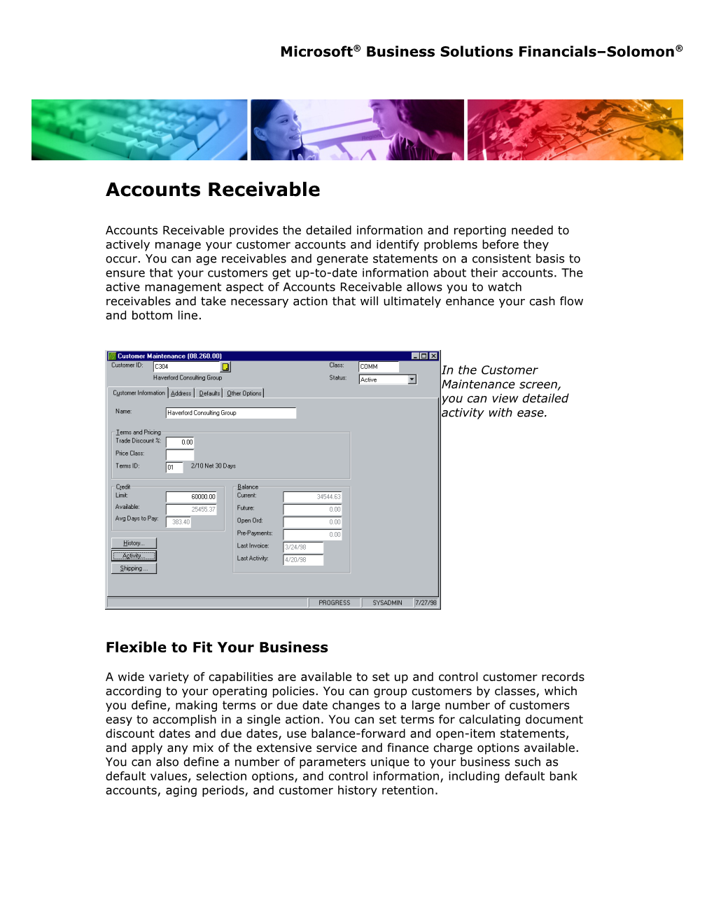 Solomon Accounts Receivable Fact Sheet