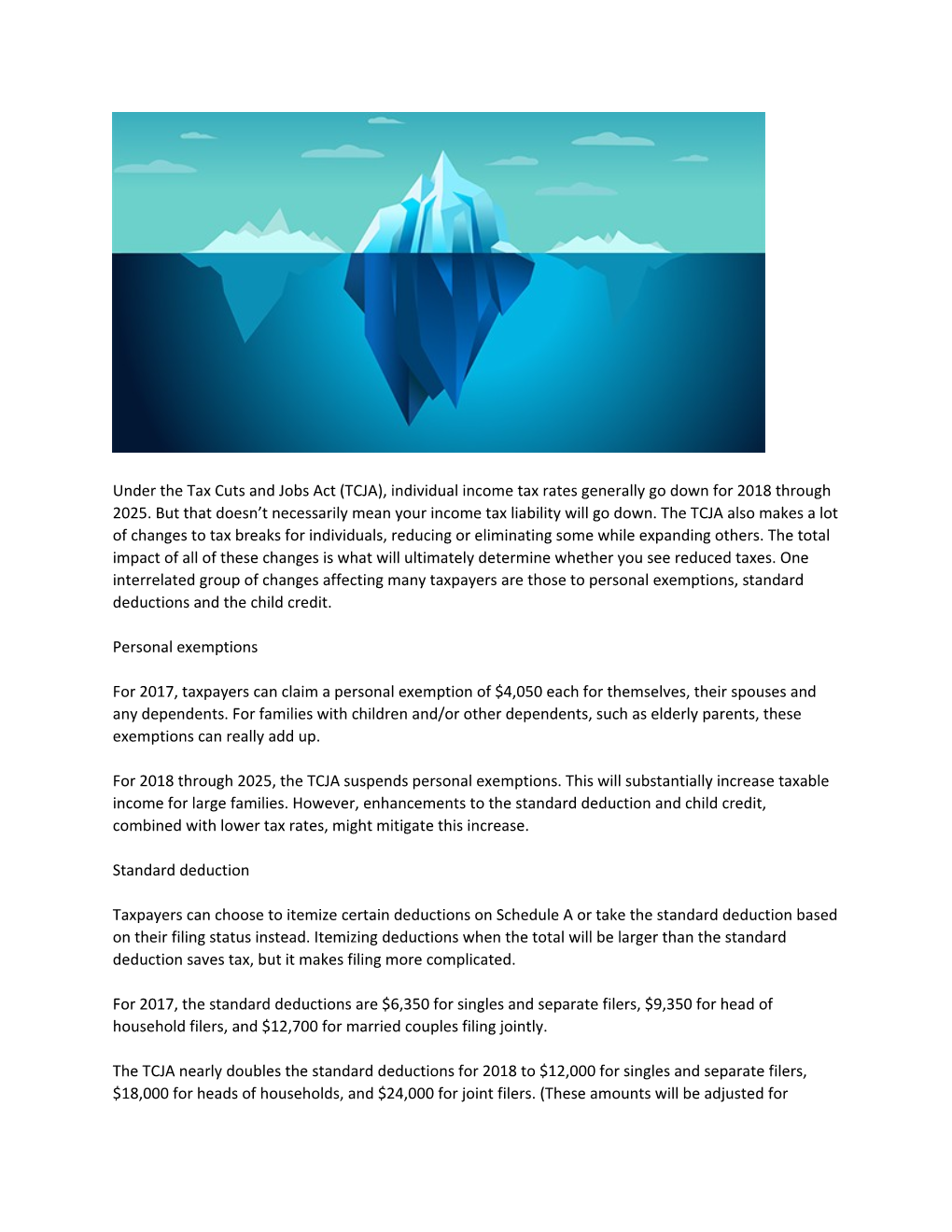 Under the Tax Cuts and Jobs Act (TCJA), Individual Income Tax Rates Generally Go Down For