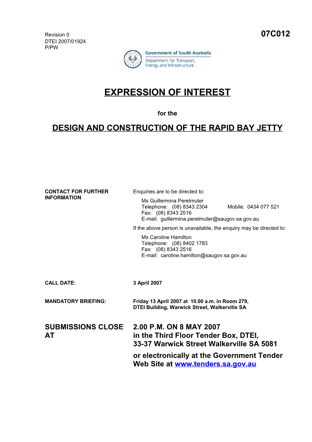 Design and Construction of the Rapid Bay Jetty