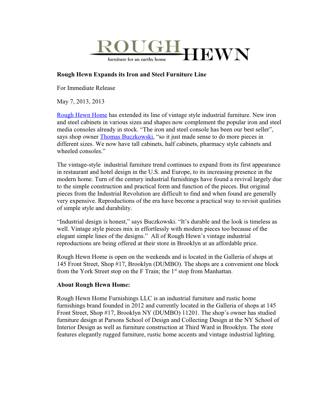 Rough Hewn Expands Its Iron and Steel Furniture Line