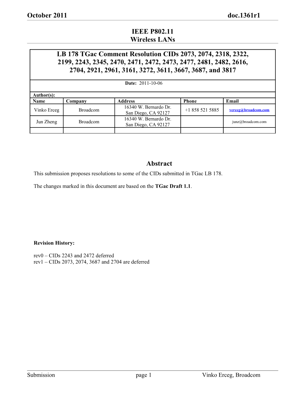 CID Sec. Pg. Ln. Comment Proposal