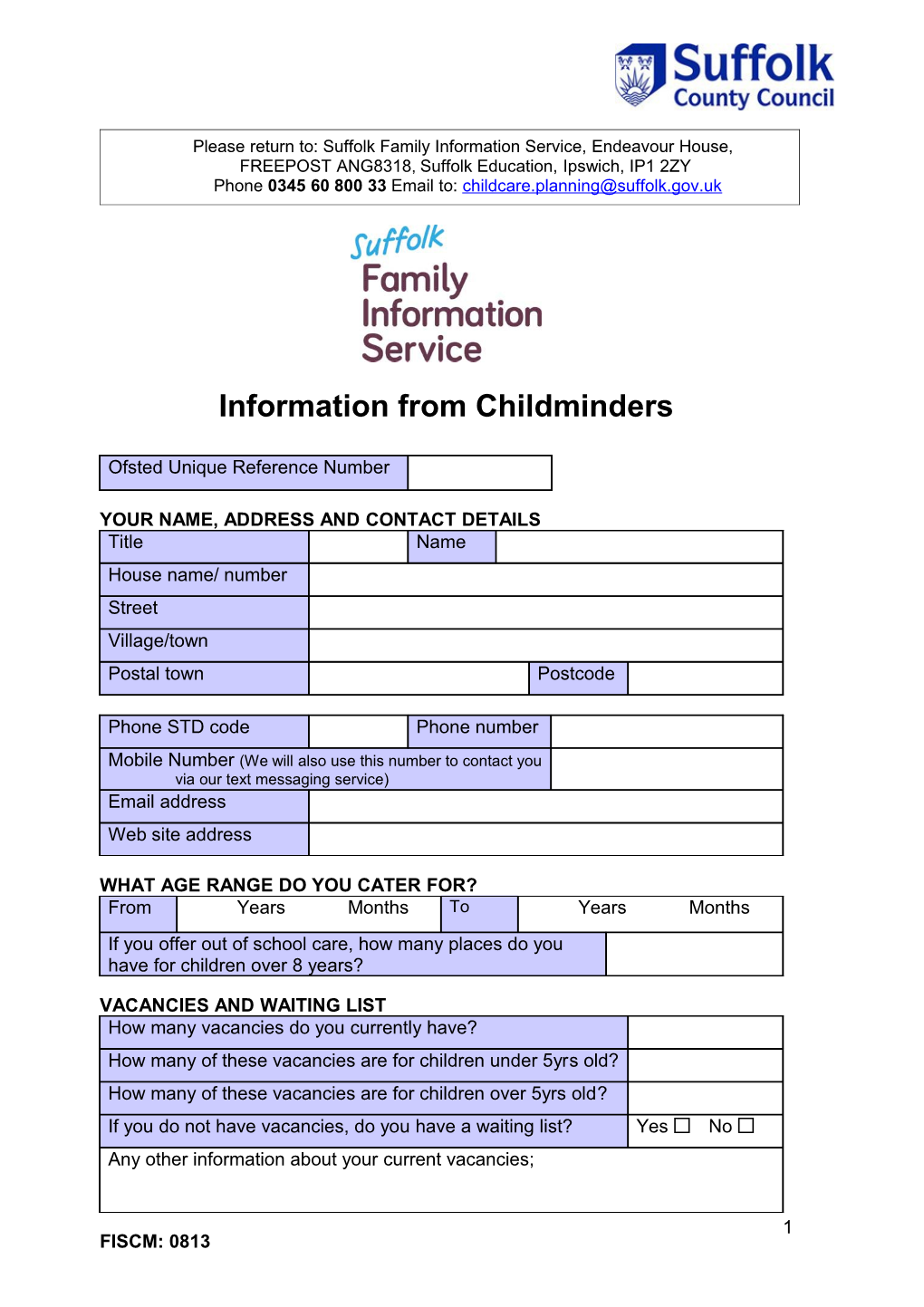 Suffolk Childcare Information Service