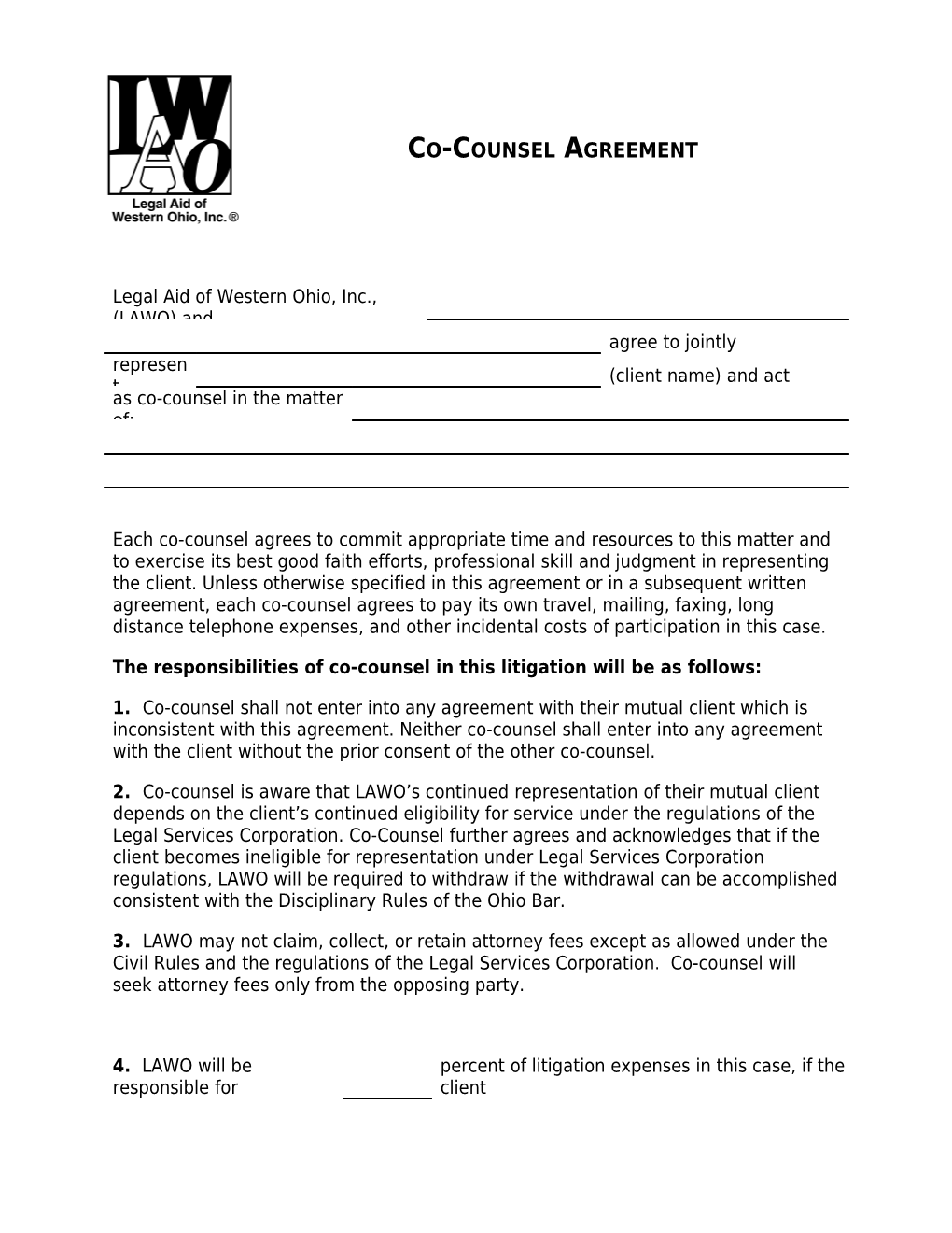 Co-Counseling Agreement