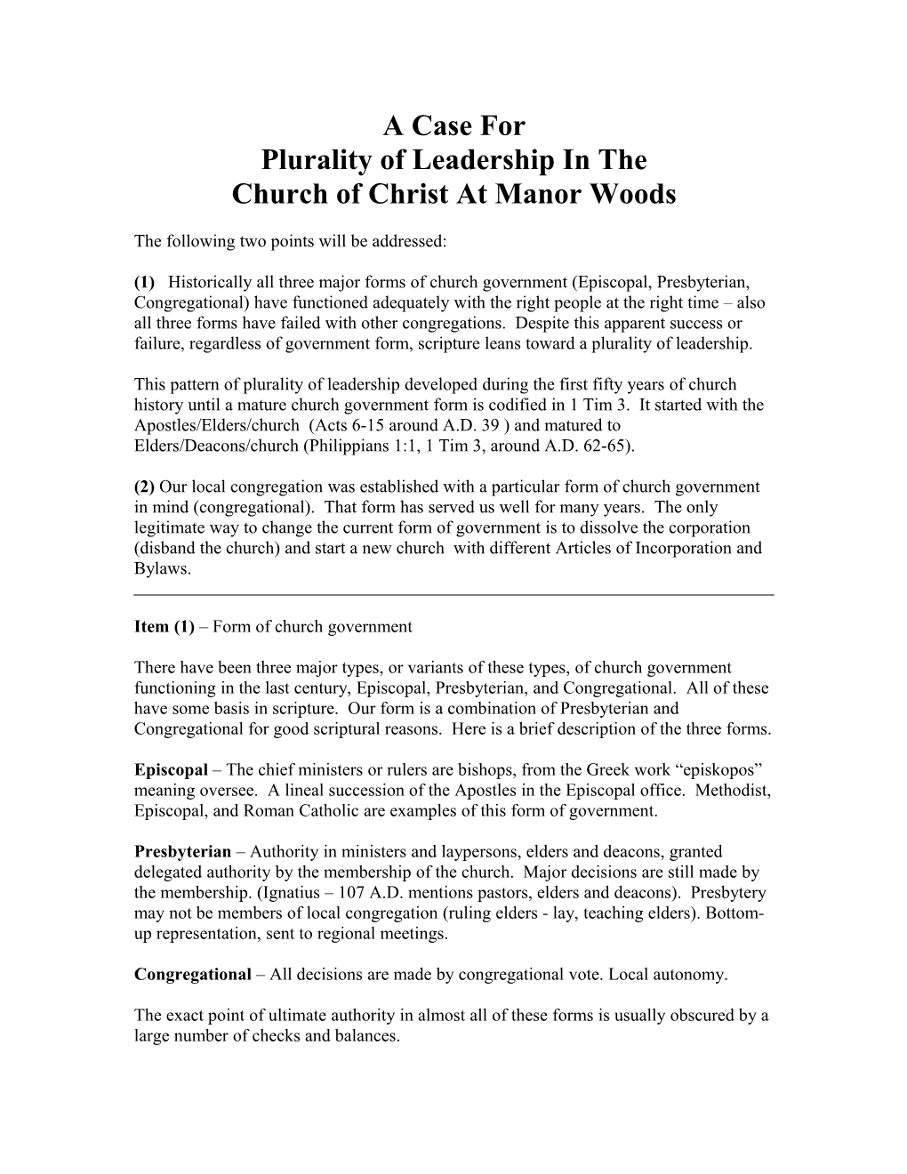 Plurality of Leadership