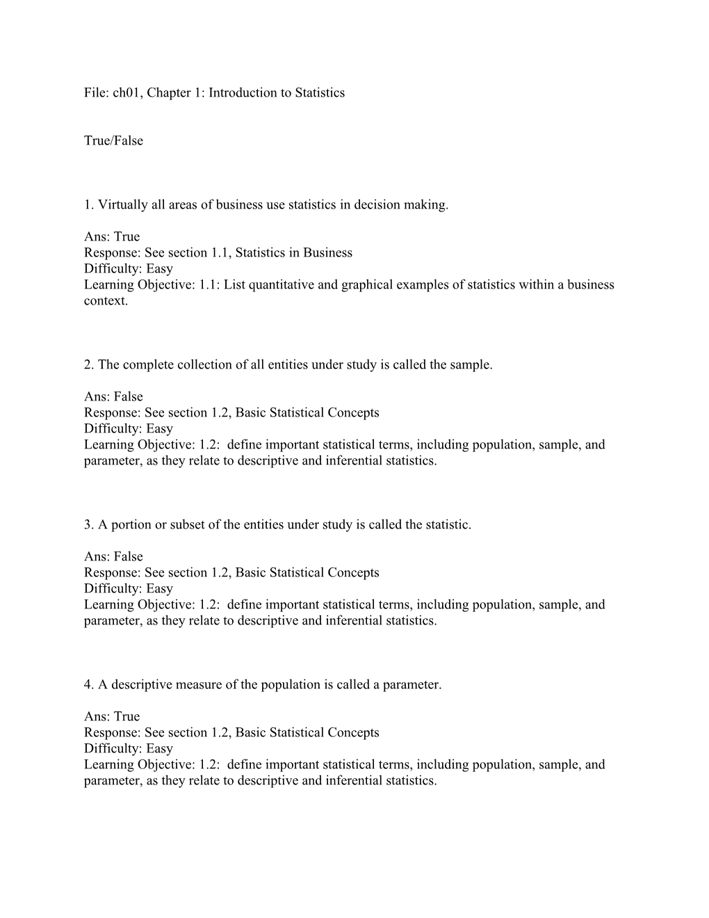 File: Ch01, Chapter 1: Introduction to Statistics